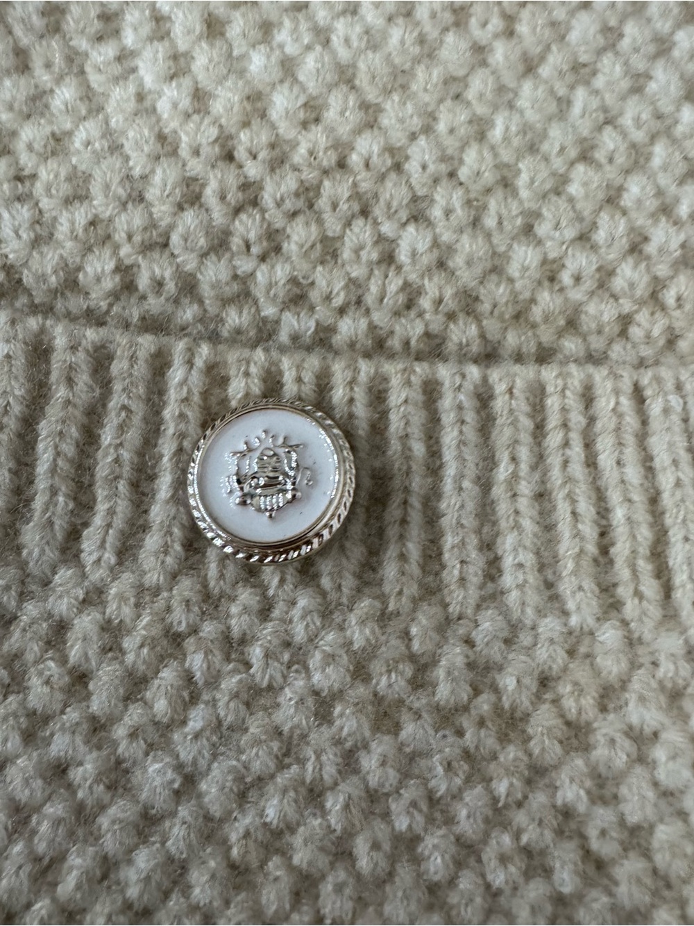Cream Textured Button-Front Cardigan - Picture 3 of 8